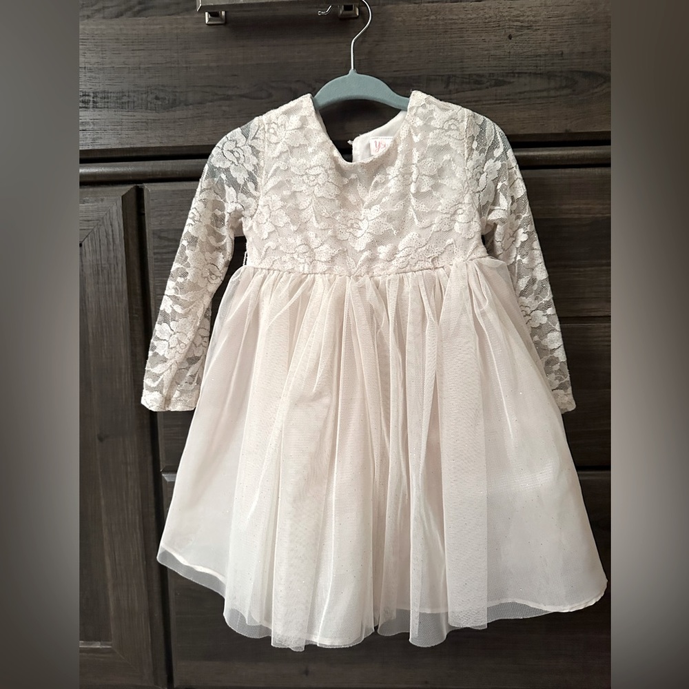 Off-White, laced, formal dress (size 24 months)